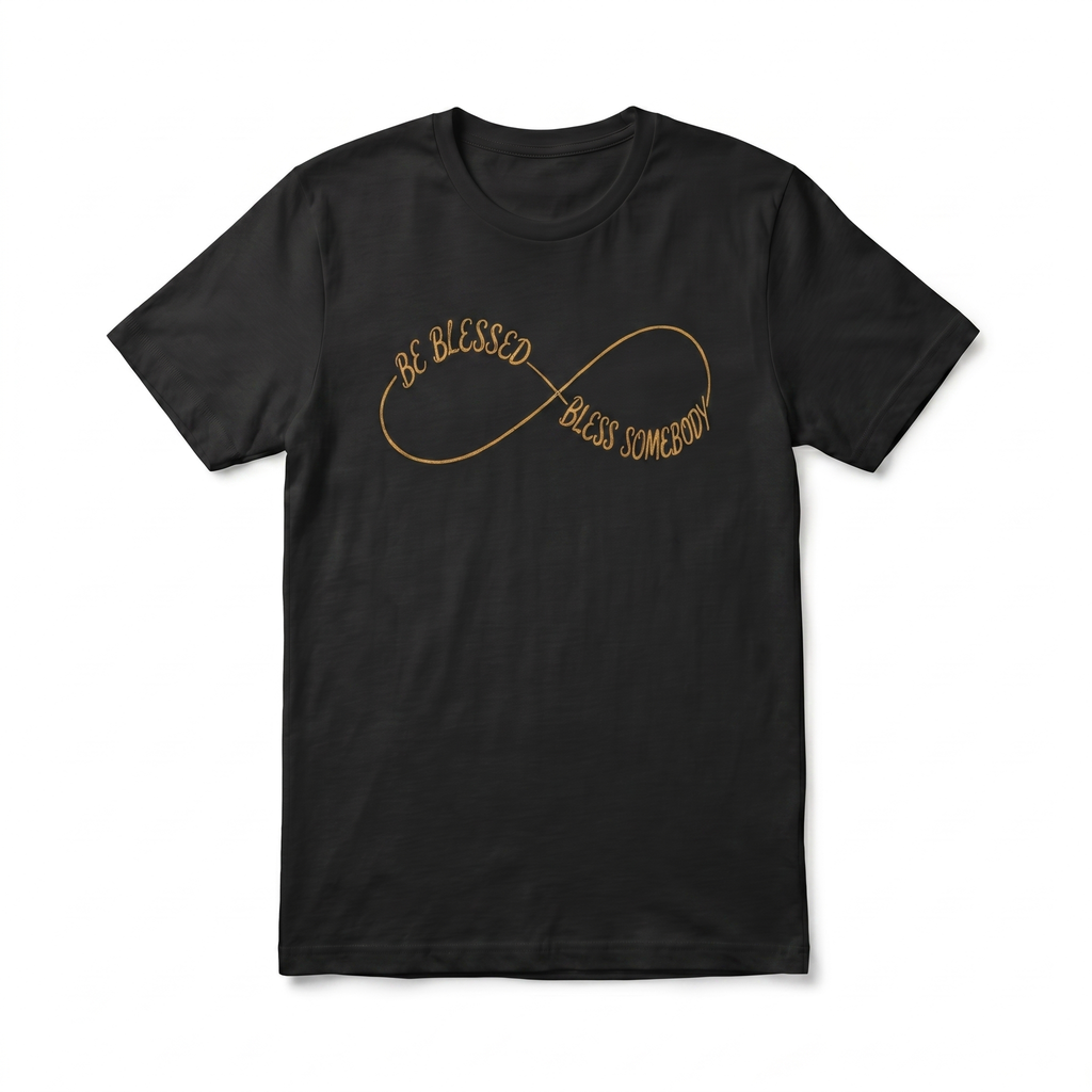 Be Blessed, Bless Somebody Tee — Black / Gold