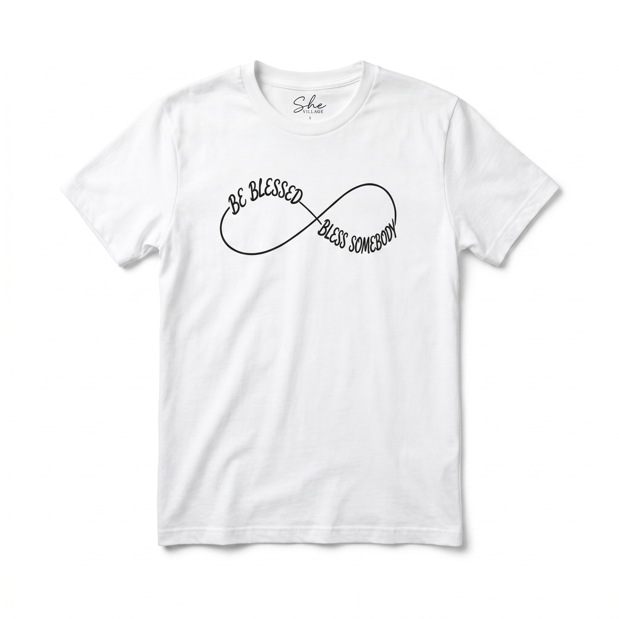 Be Blessed, Bless Somebody Tee — White / Black