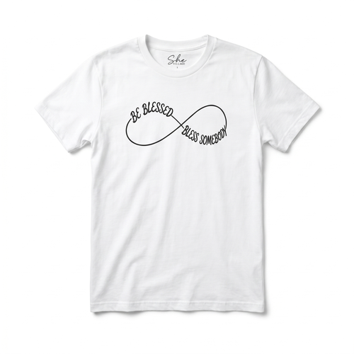 Be Blessed, Bless Somebody Tee — White / Black