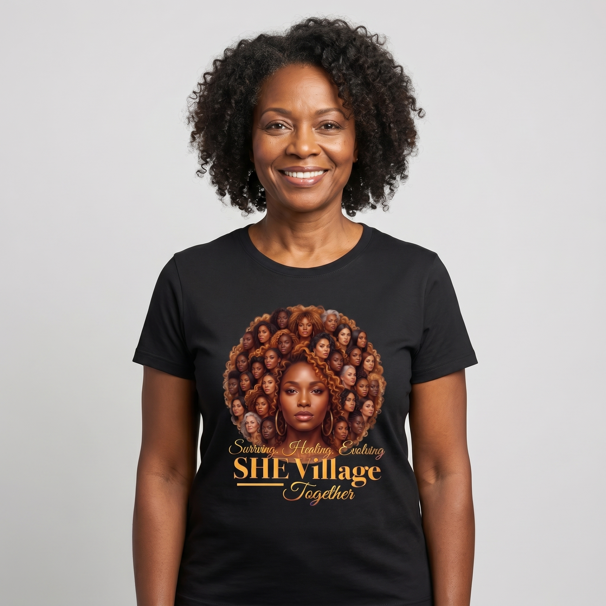 SHE Village Tee — Black