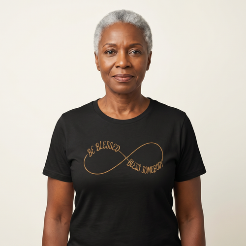 Be Blessed, Bless Somebody Tee — Black / Gold