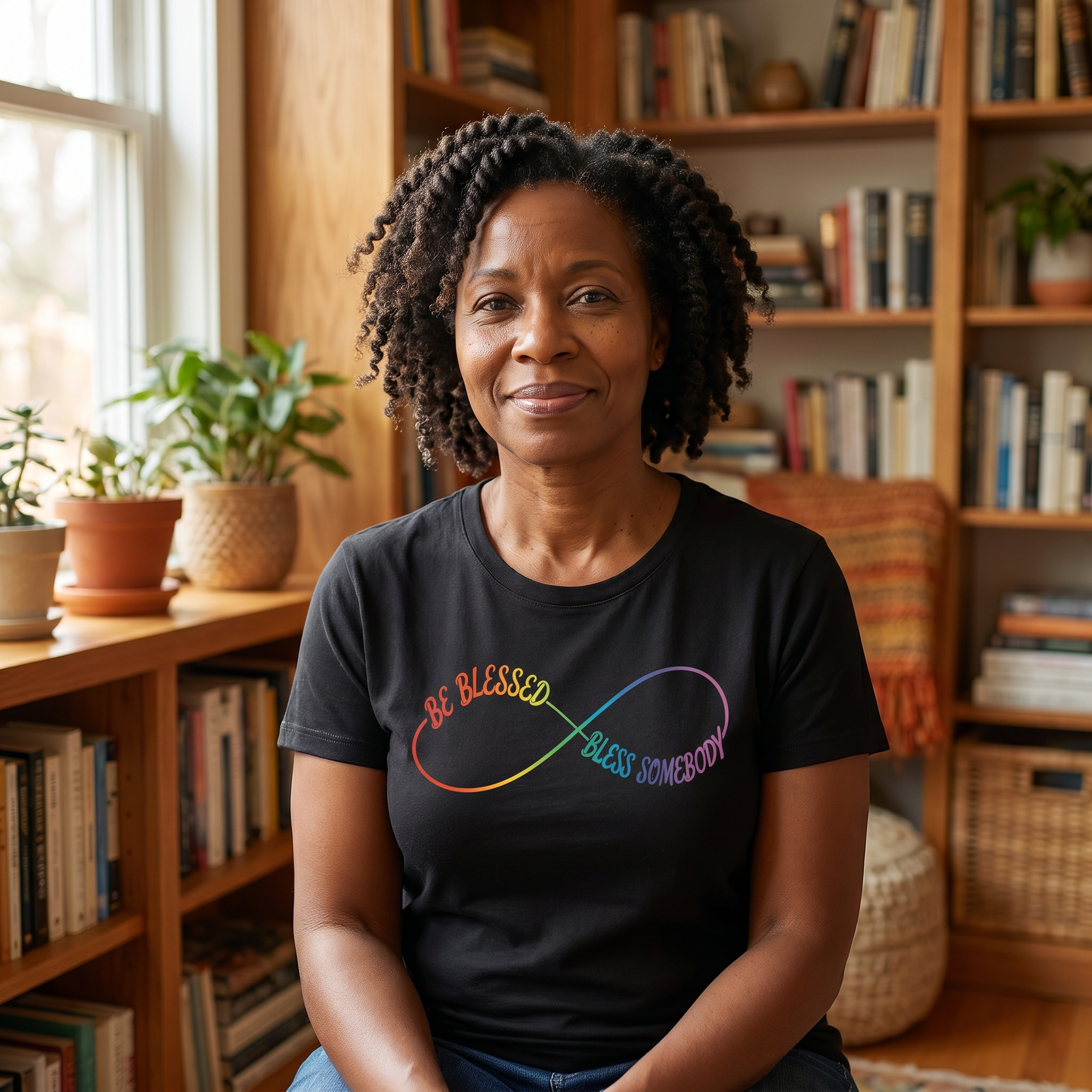 Be Blessed, Bless Somebody Tee — Black / Multicolor