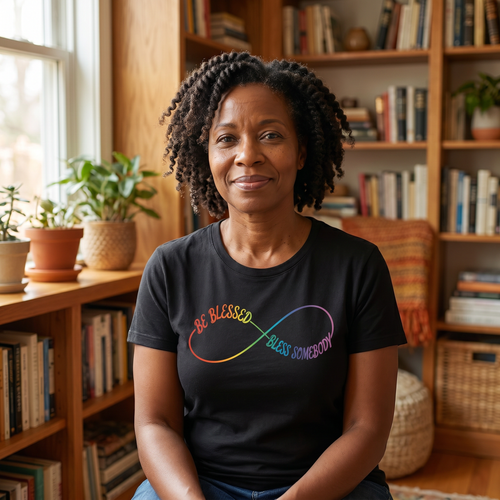 Be Blessed, Bless Somebody Tee — Black / Multicolor