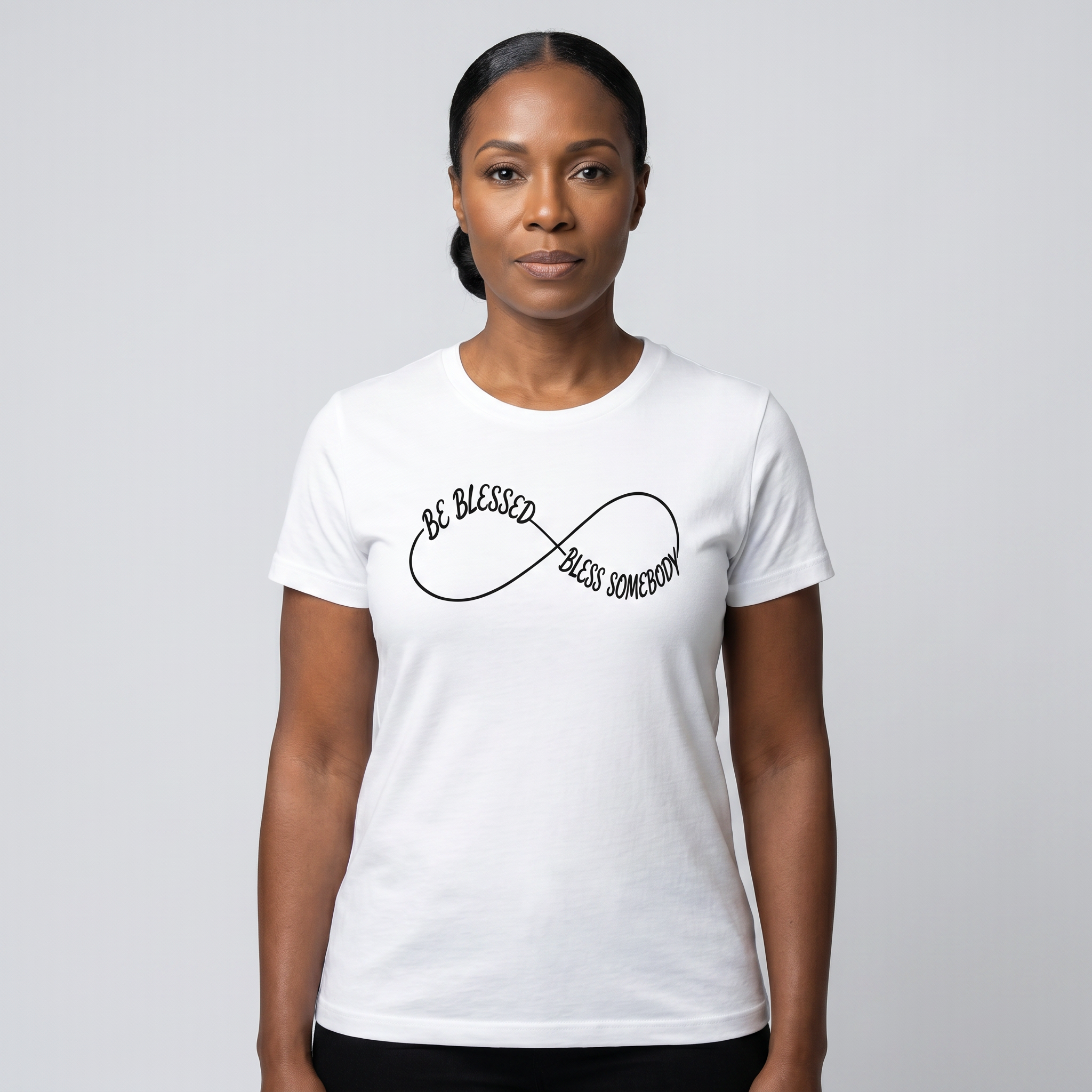 Be Blessed, Bless Somebody Tee — White / Black