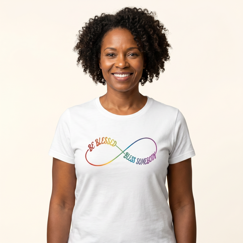 Be Blessed, Bless Somebody Tee — White / Multicolor